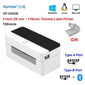 Index Xprinter Thermal Shipping Label Printer Suitable 26mm~116mm With Thermal Label Paper XP-D463B For DHL Fedex UPS